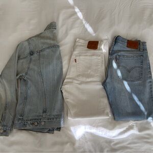 Levi's Light Blue Denim Jacket and Jeans Trio